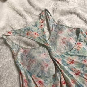 Hollister floral twist-back tank top.